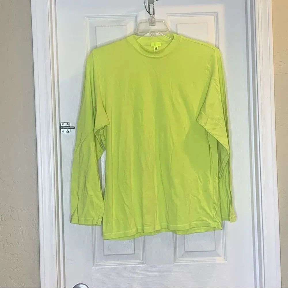 SKIMS Long Sleeve Boyfriend Shirt in Yellow Highlighter Size Medium